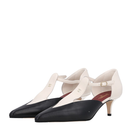 Chanel Lambskin CC Slingback Pumps 40 White Black 4 of 11