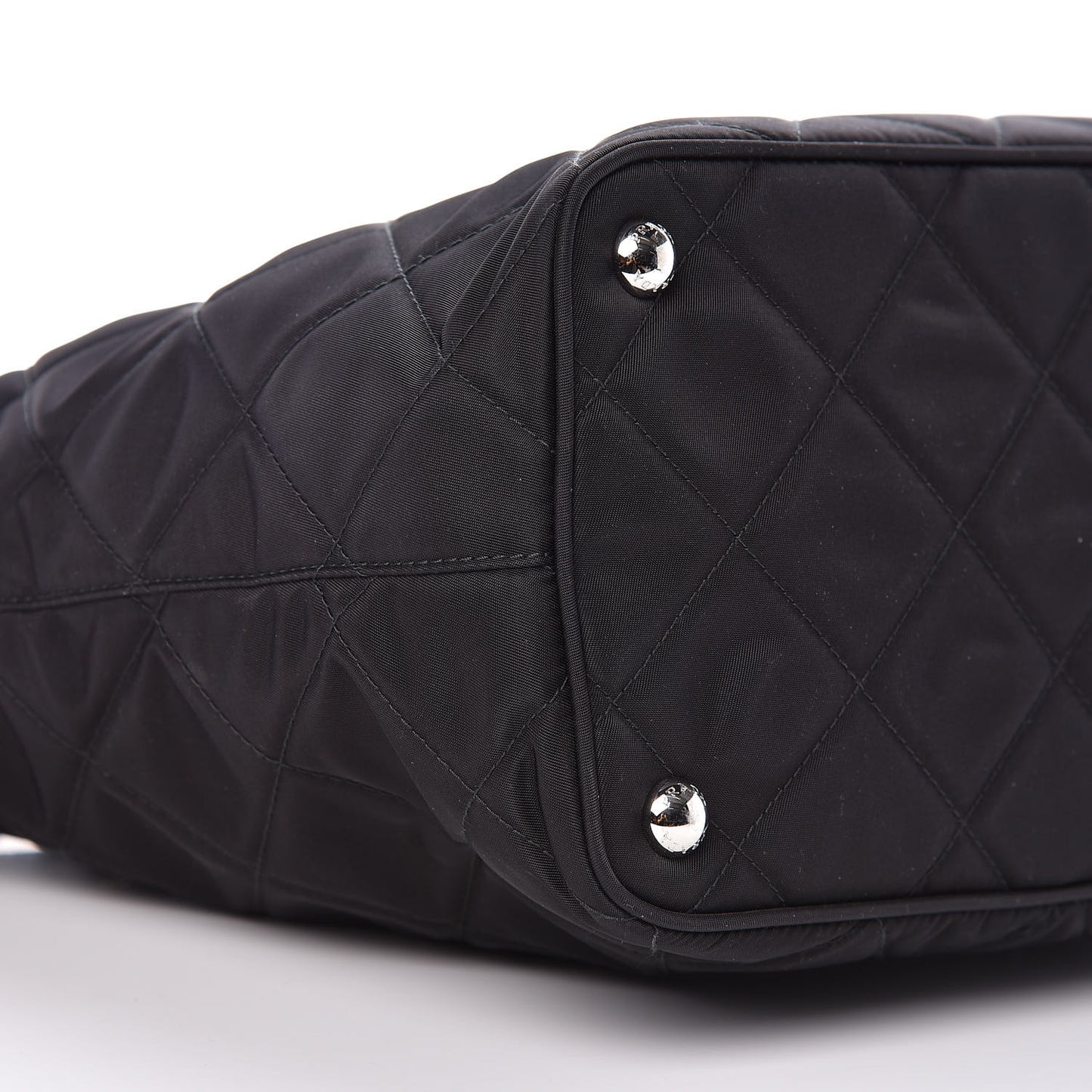 Tessuto Nylon Quilted Shopping Tote Black