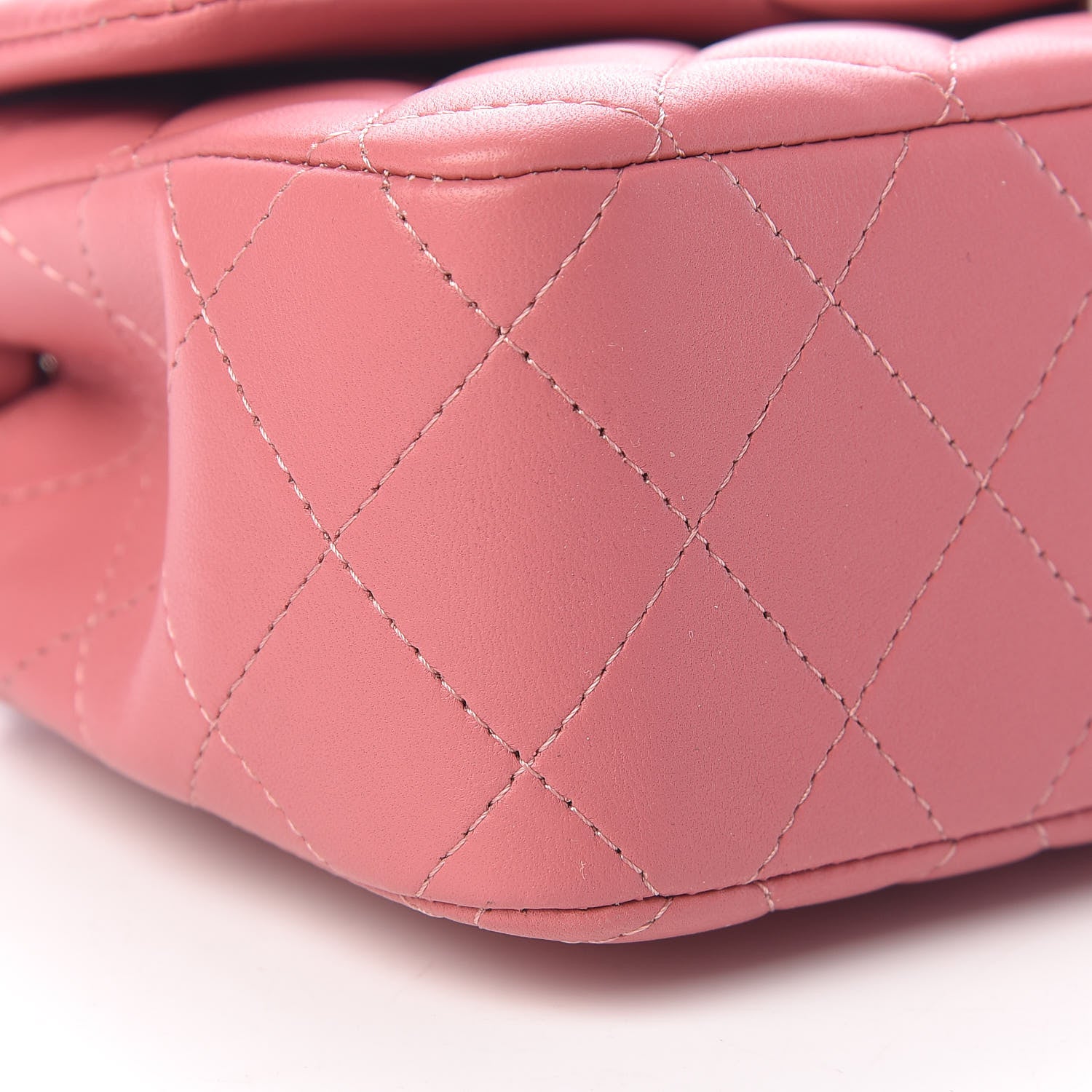 Chanel Lambskin Quilted Mini Rectangular Flap Pink 9 of 11
