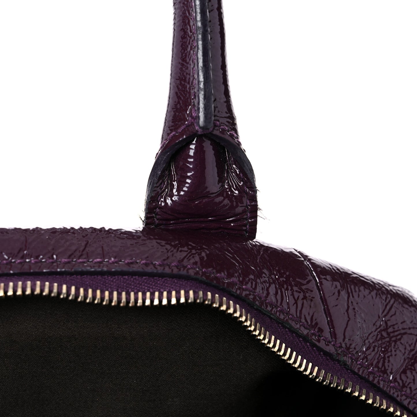 Textured Patent Medium Easy Sac Purple