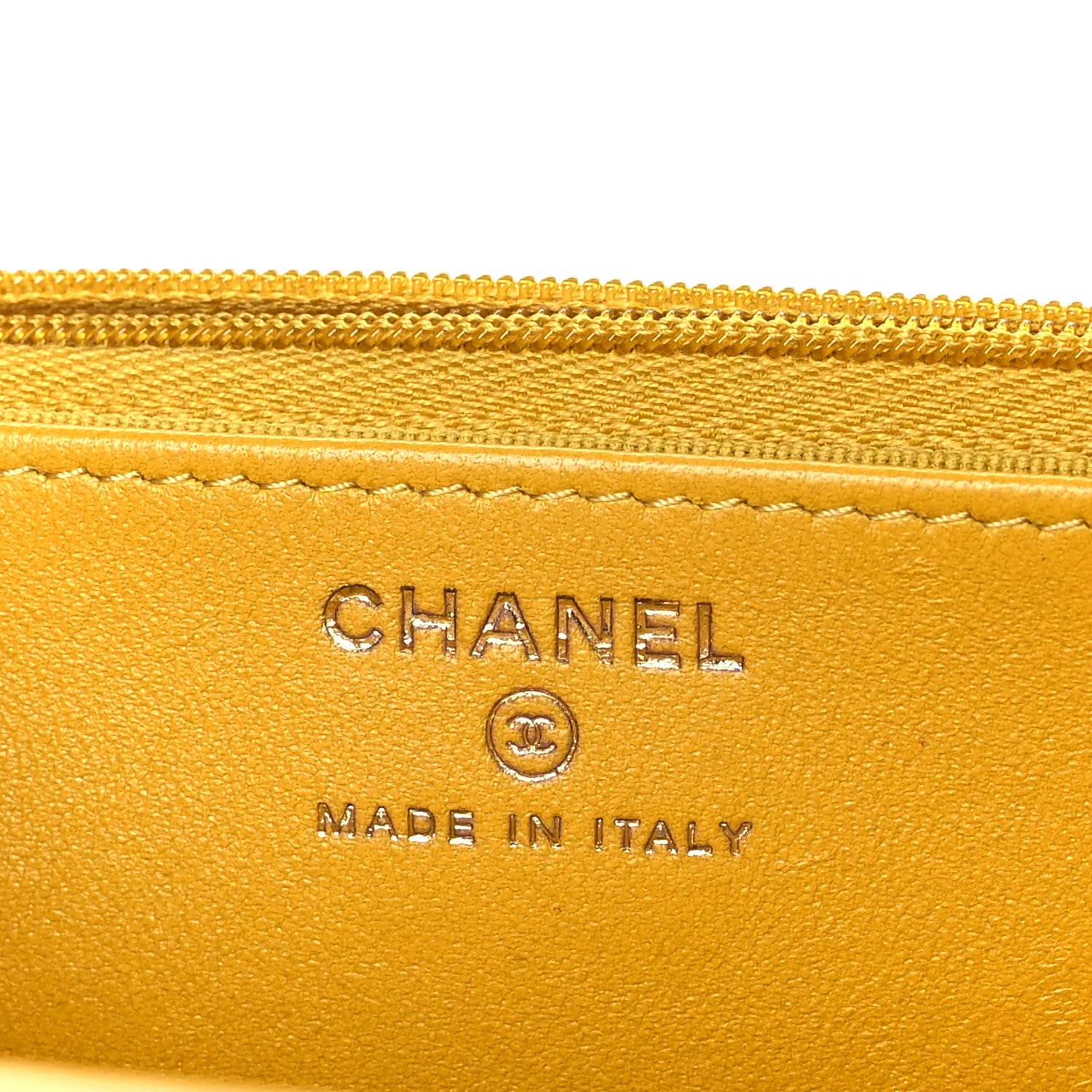 Chanel Lambskin Quilted Top Handle Wallet On Chain WOC Yellow 6 of 10