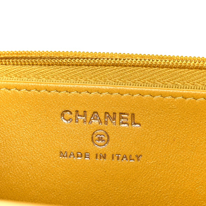 Chanel Lambskin Quilted Top Handle Wallet On Chain WOC Yellow 6 of 10
