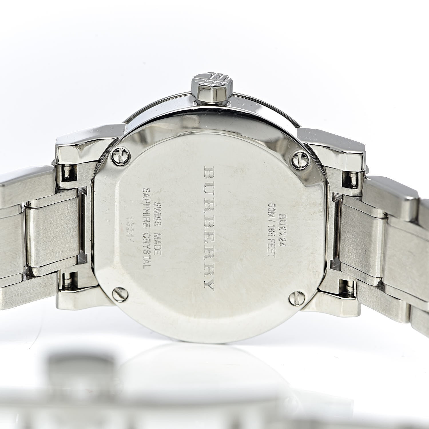 Burberry Stainless Steel Diamond Mother of Pearl 27mm Heritage Quartz Watch BU9224 5 of 6
