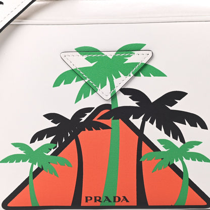 Prada City Calf Palm Tree Print Camera Bag White Papaya 8 of 11