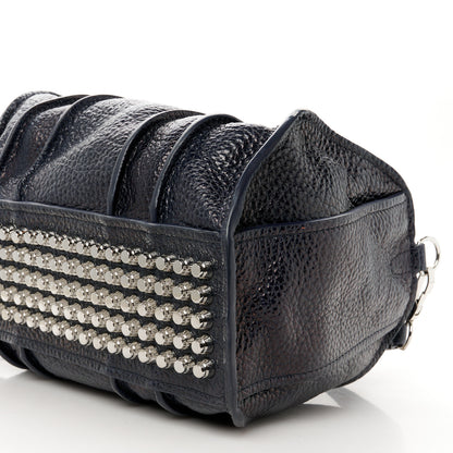 Alexander Wang Pebbled Lambskin Rocco Nickel Hardware Dark Blue 9 of 12
