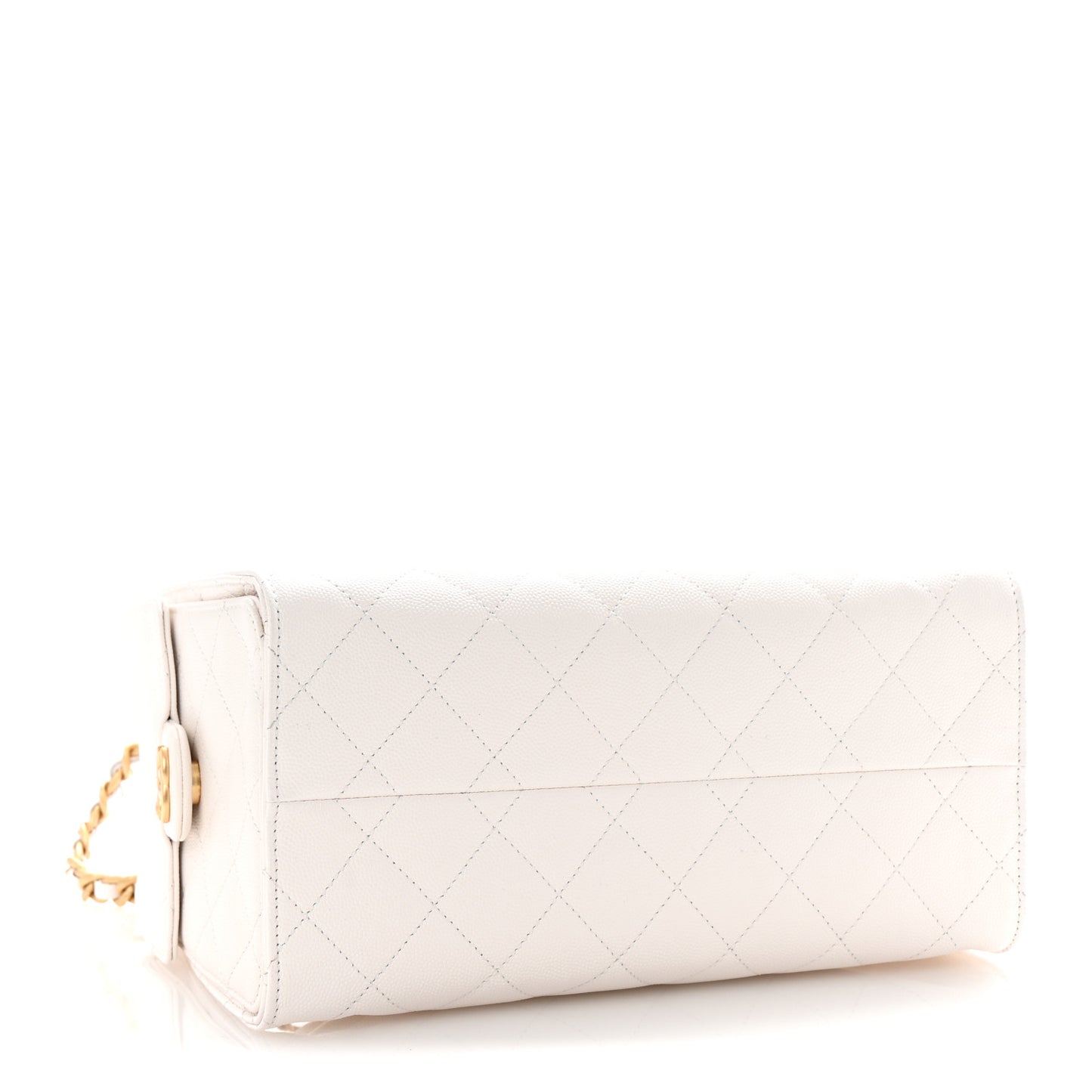 Caviar Quilted Small Chanel 25 Handbag White