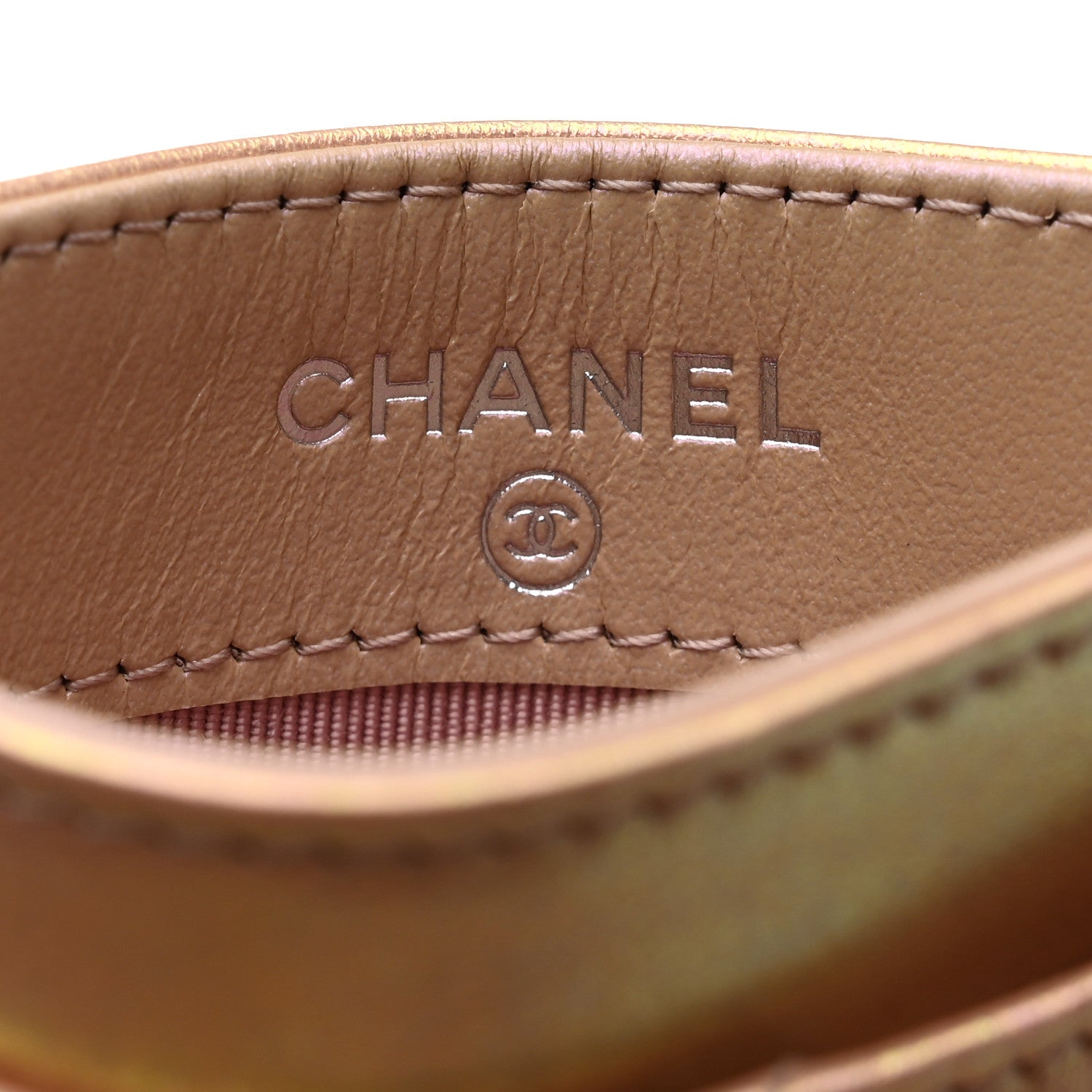 Chanel Iridescent Calfskin Quilted Card Holder Pink 6 of 9
