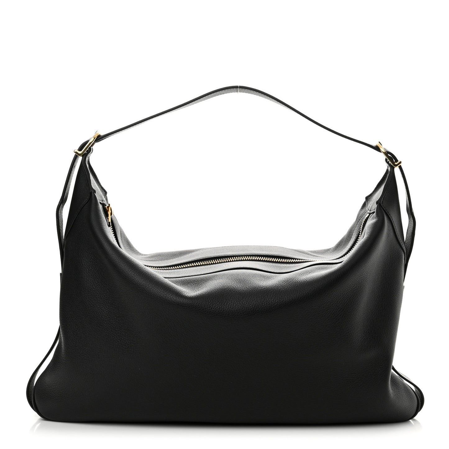 Supple Calfskin Large Romy Shoulder Bag Black