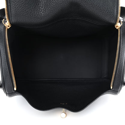 Hermes Taurillon Clemence Lindy 30 Black 4 of 4