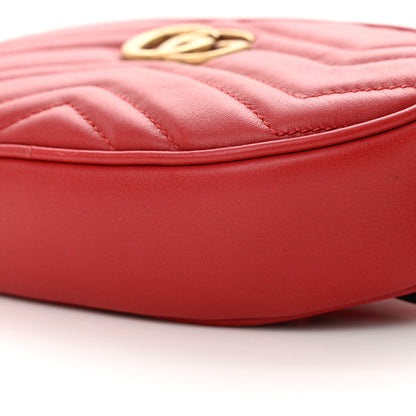 Gucci Calfskin Matelasse GG Marmont Belt Bag 75 30 Hibiscus Red 10 of 10