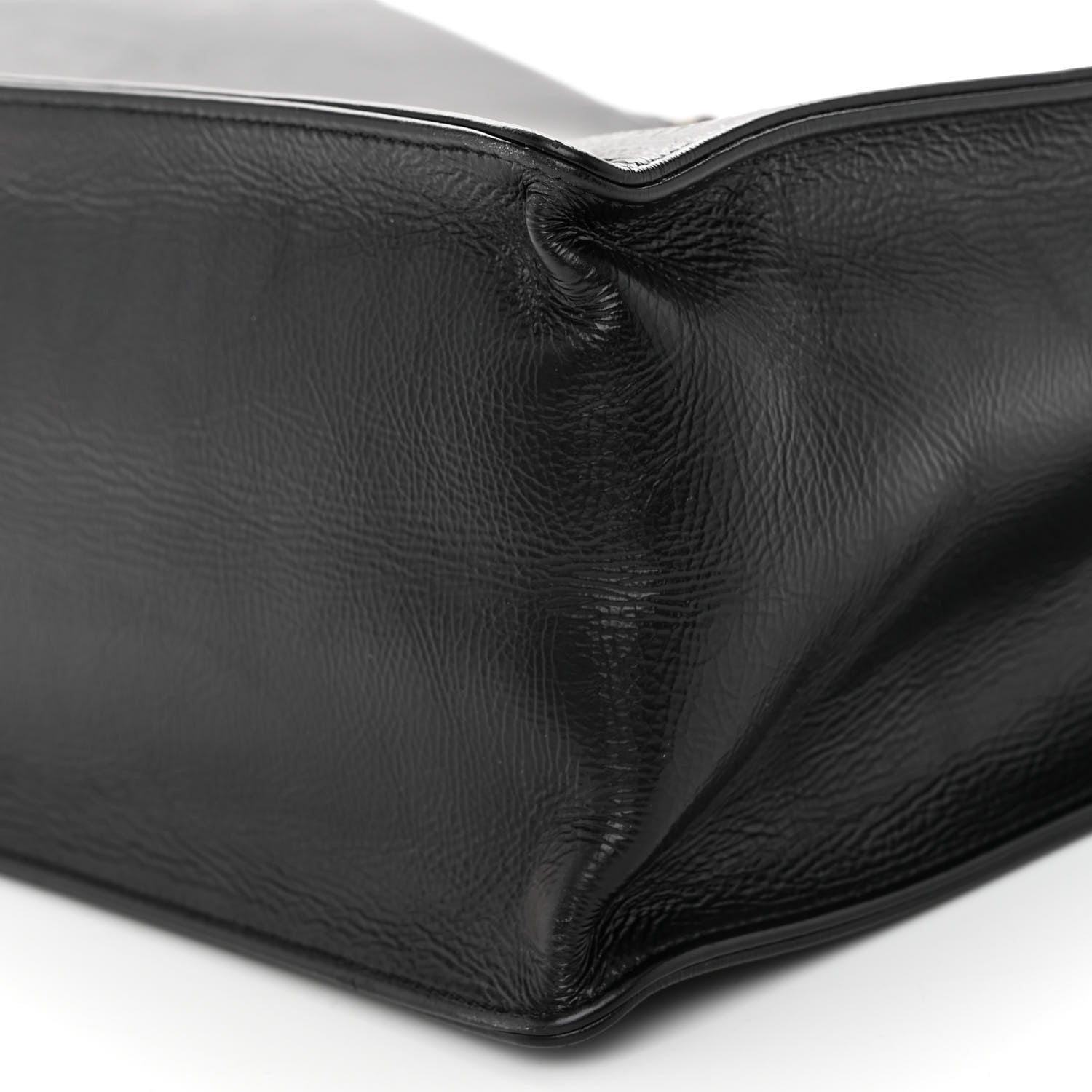 Chanel Shiny Aged Calfskin Shopping Bag Black 10 of 10