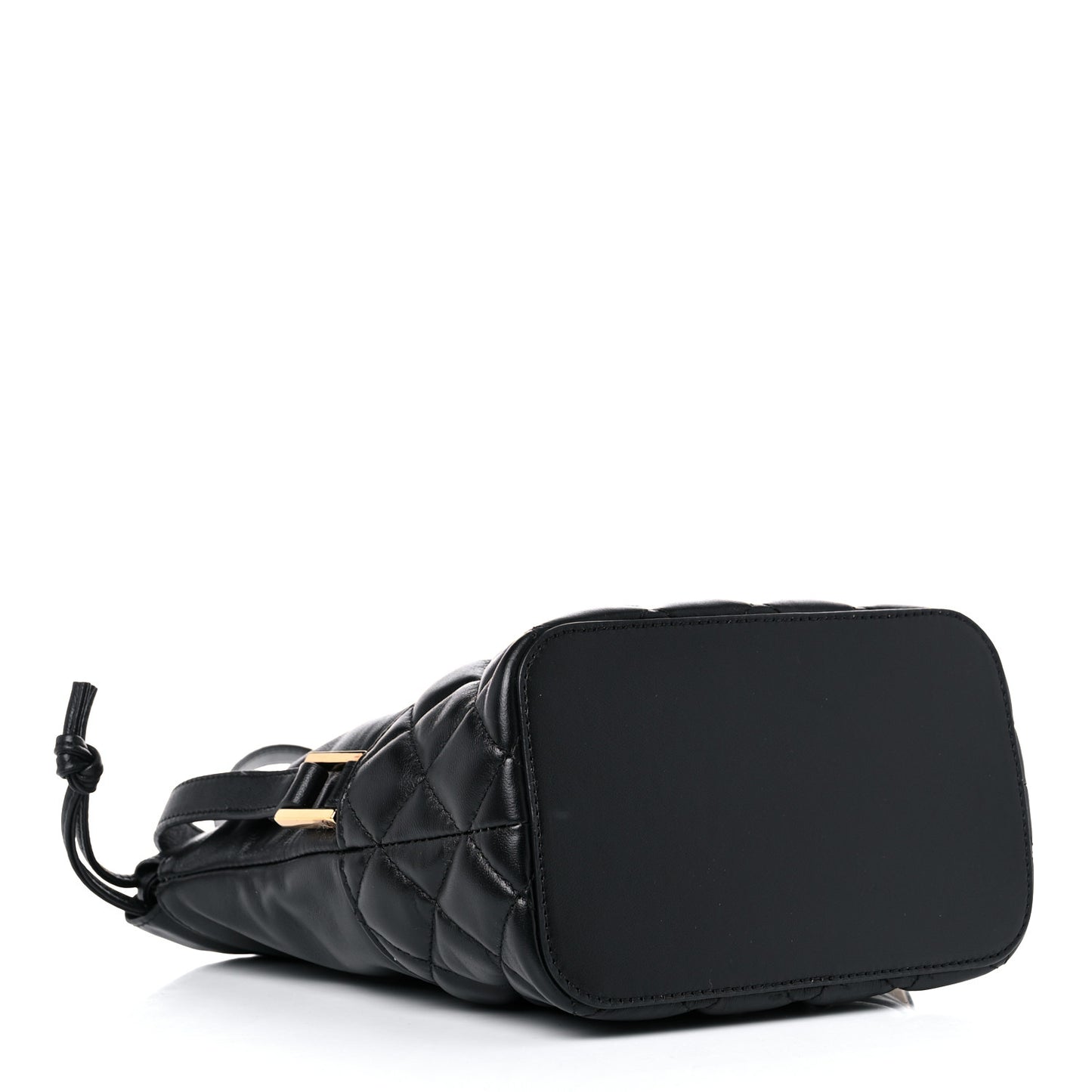 Nappa Quilted Medusa Bucket Bag Black