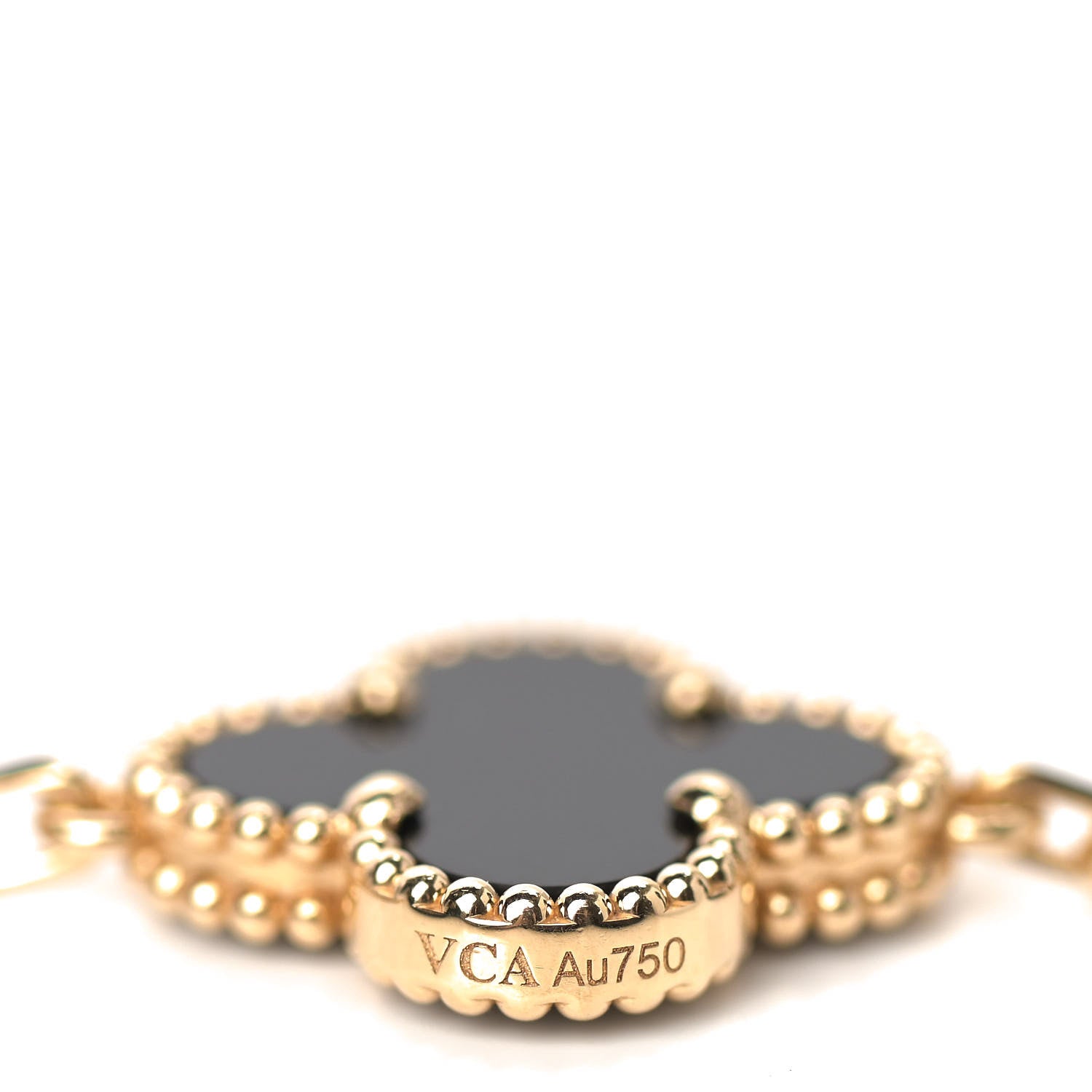 Van Cleef & Arpels 18K Yellow Gold Black Onyx 5 Motifs Vintage Alhambra Bracelet 4 of 6