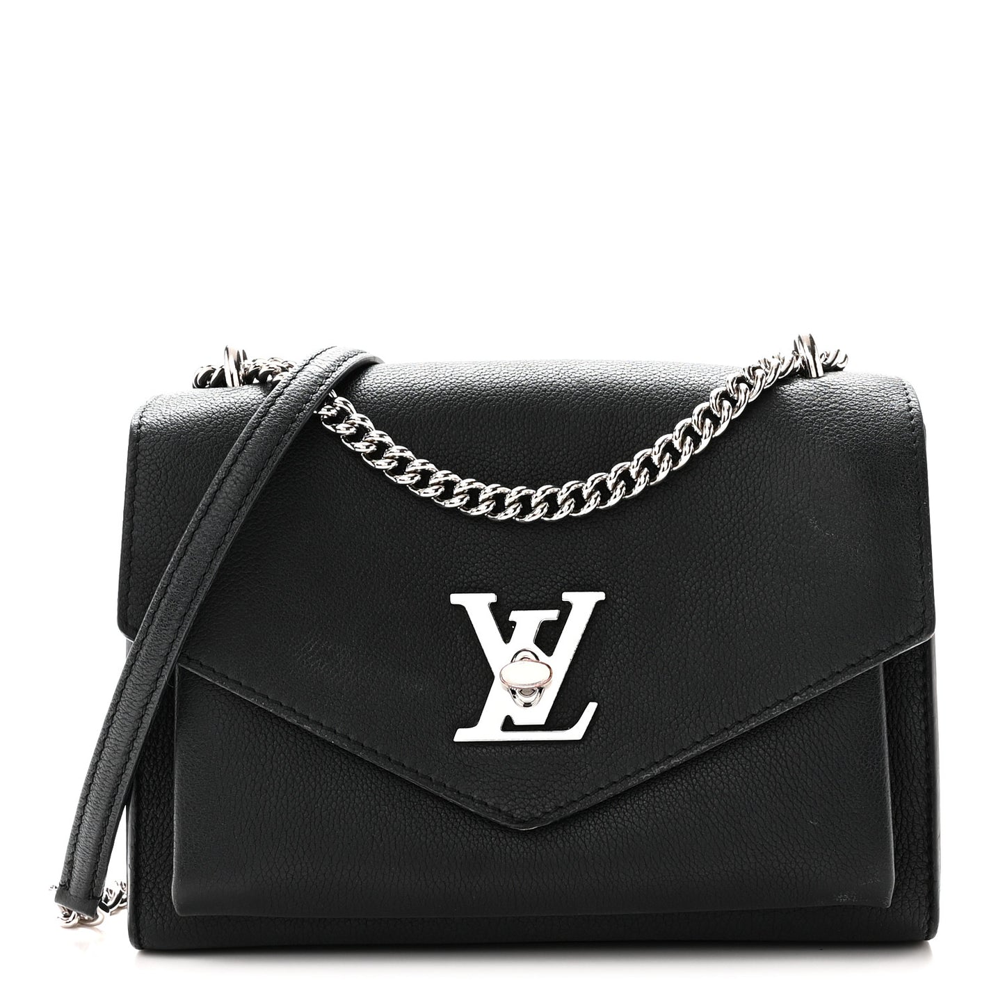 Soft Calfskin Mylockme Chain Bag BB  Black