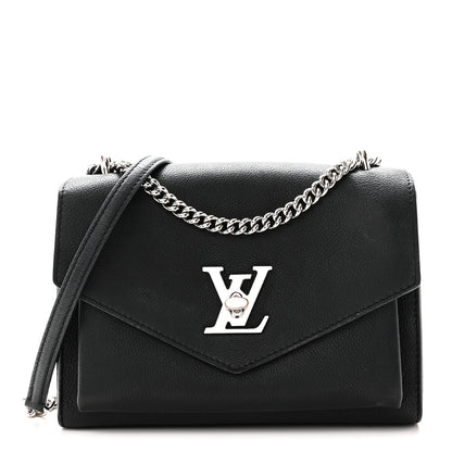 Louis Vuitton Soft Calfskin Mylockme Chain Bag BB  Black 1 of 9