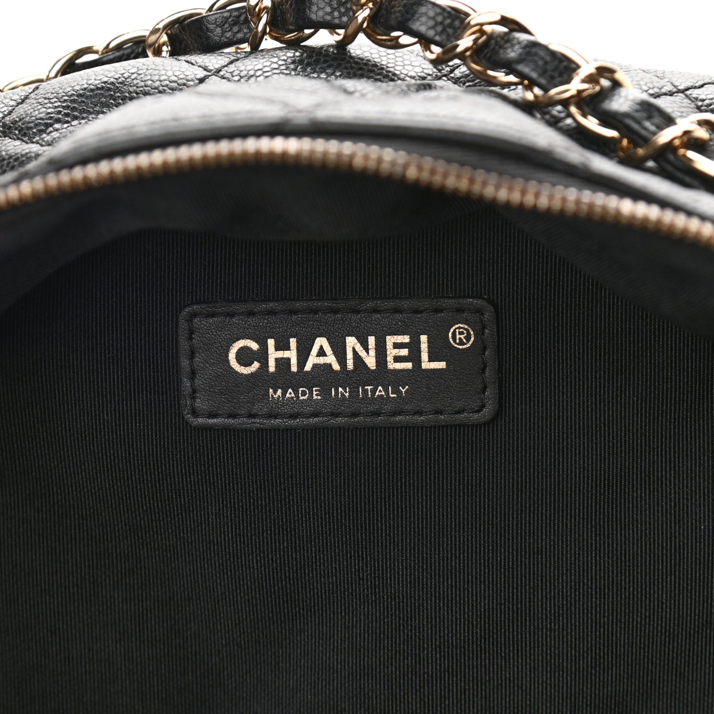 Caviar Quilted Medium Zip Around Backpack Black