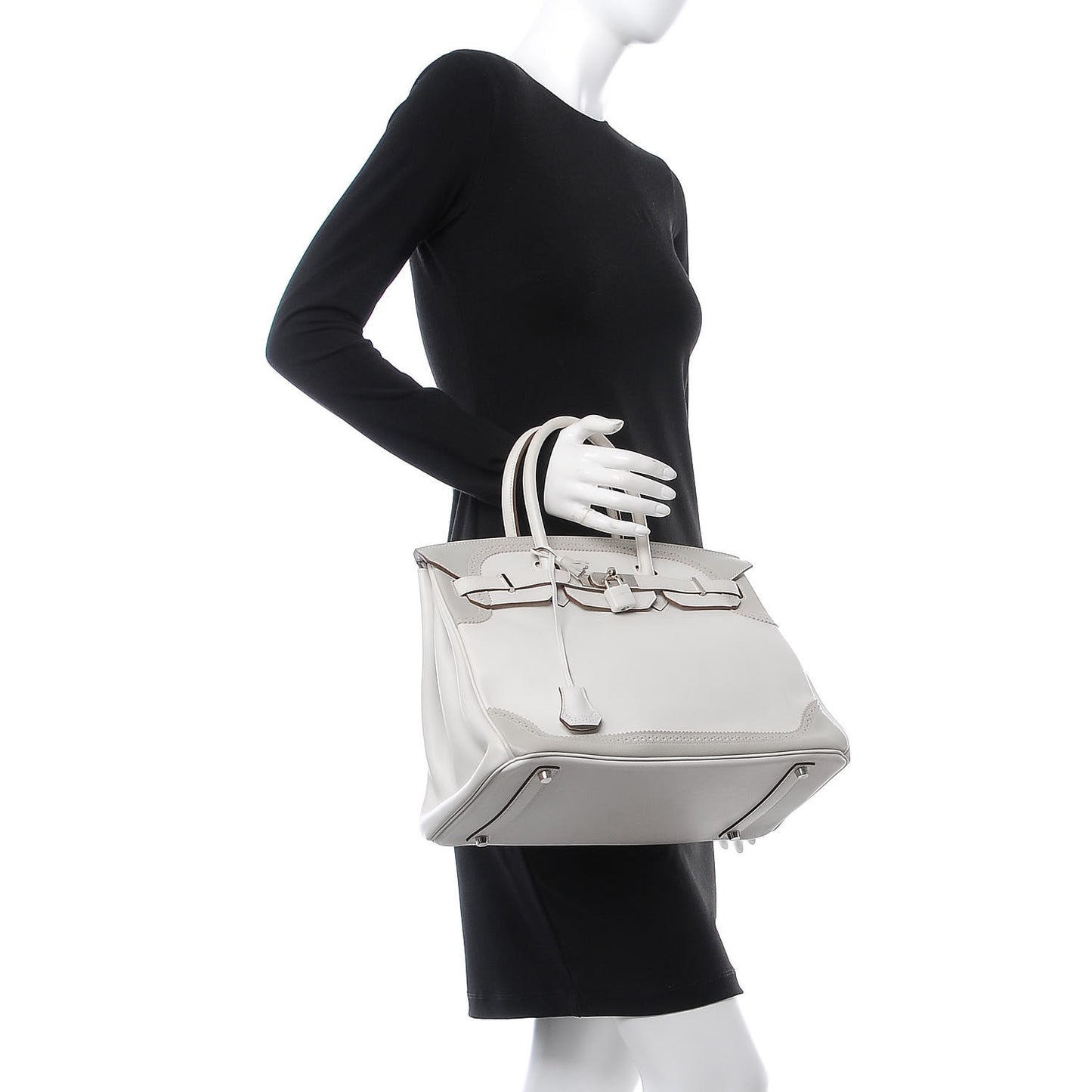 Swift Ghillies Birkin 35 White Gris Perle