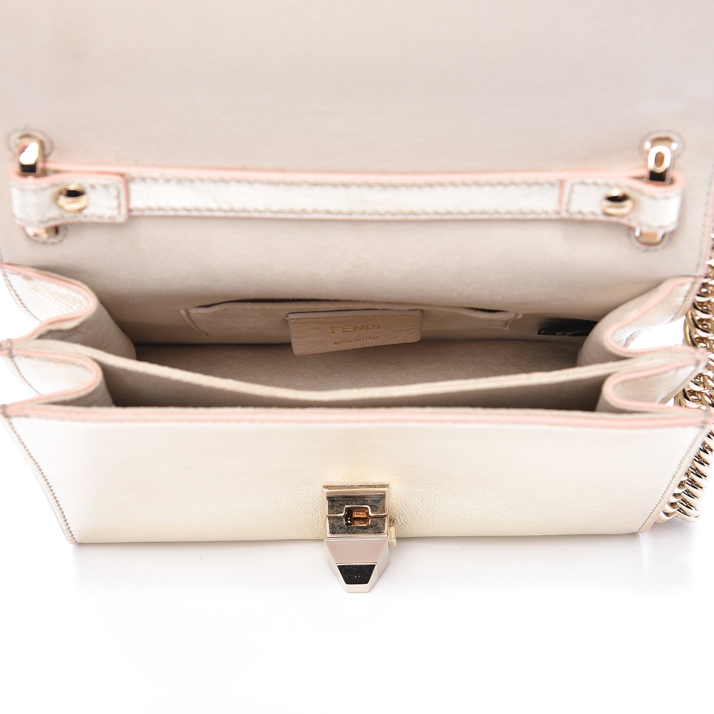 Vitello Catalan Mirror Scalloped Multi Studded Small Kan I Shoulder Bag Champagne