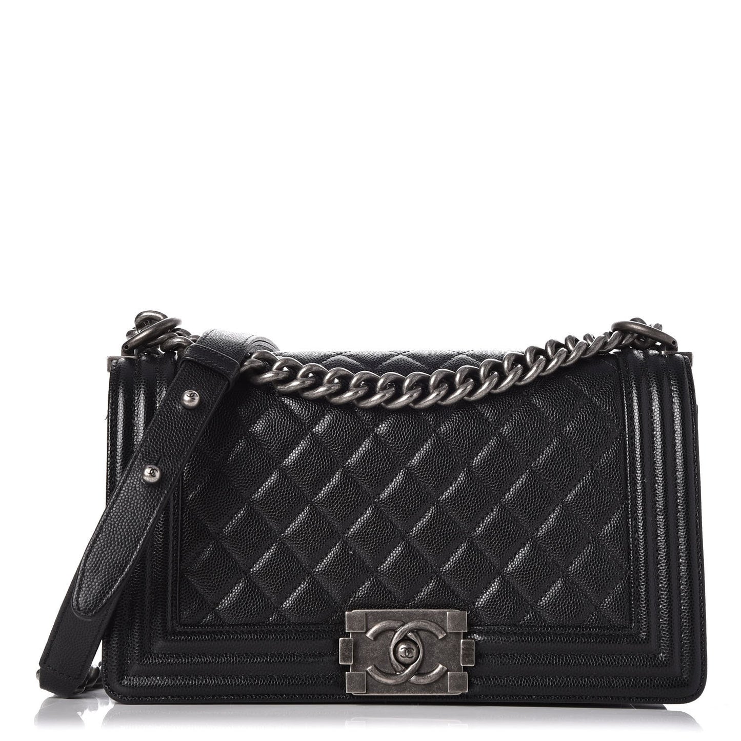 Caviar Quilted Medium Boy Flap Black