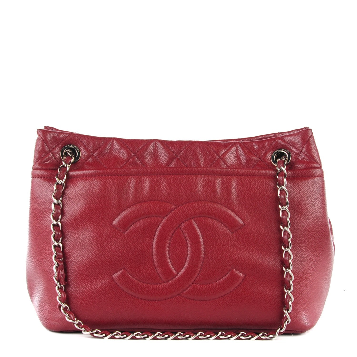 Chanel Caviar Quilted Large Timeless CC Soft Tote Dark Red 1 of 7