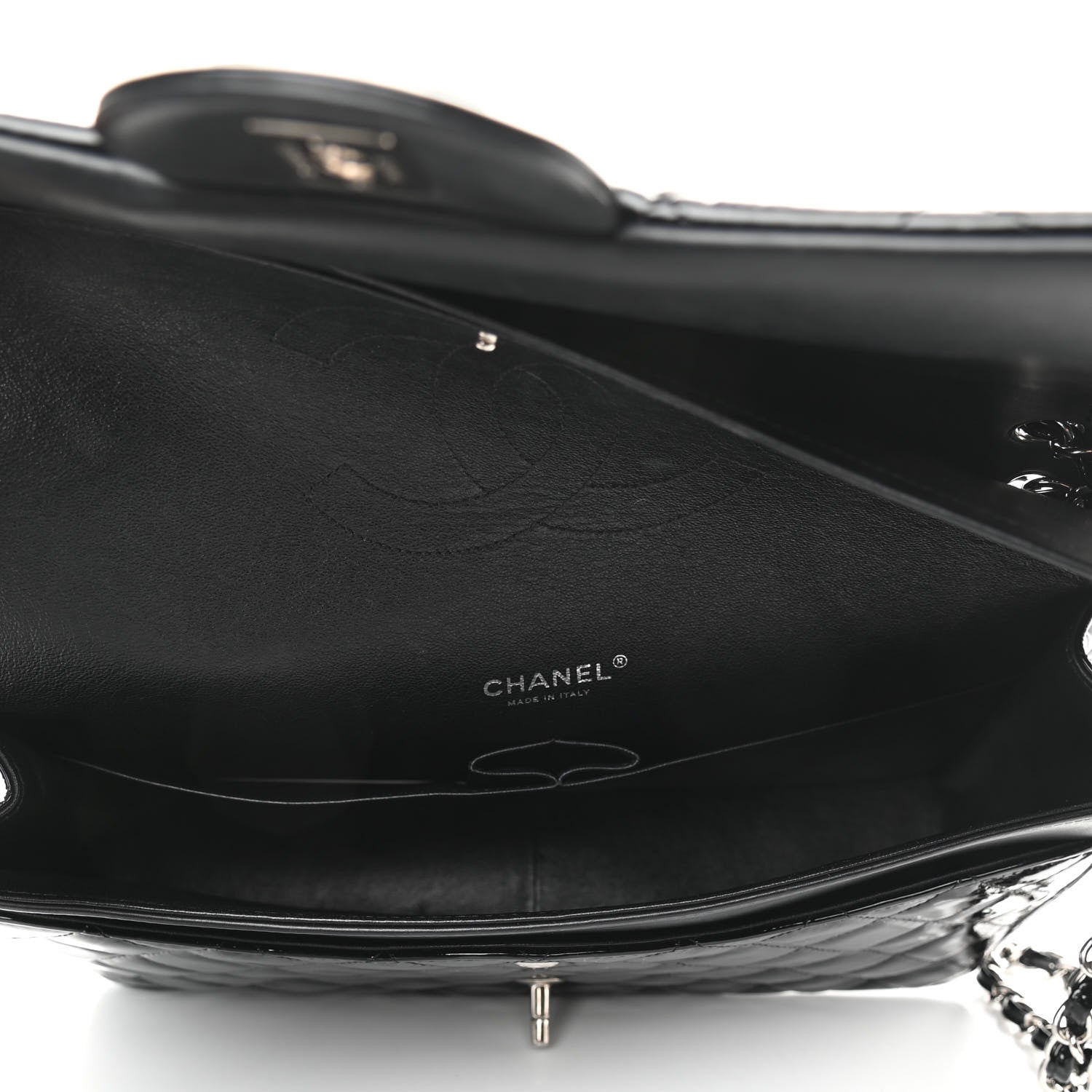 Chanel Patent Quilted Maxi Double Flap Black 5 of 12
