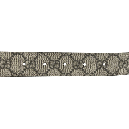 Gucci GG Supreme Monogram Textured Dollar Calfskin Blondie 30mm Belt 75 30 Beige Ebony New Acero 5 of 5