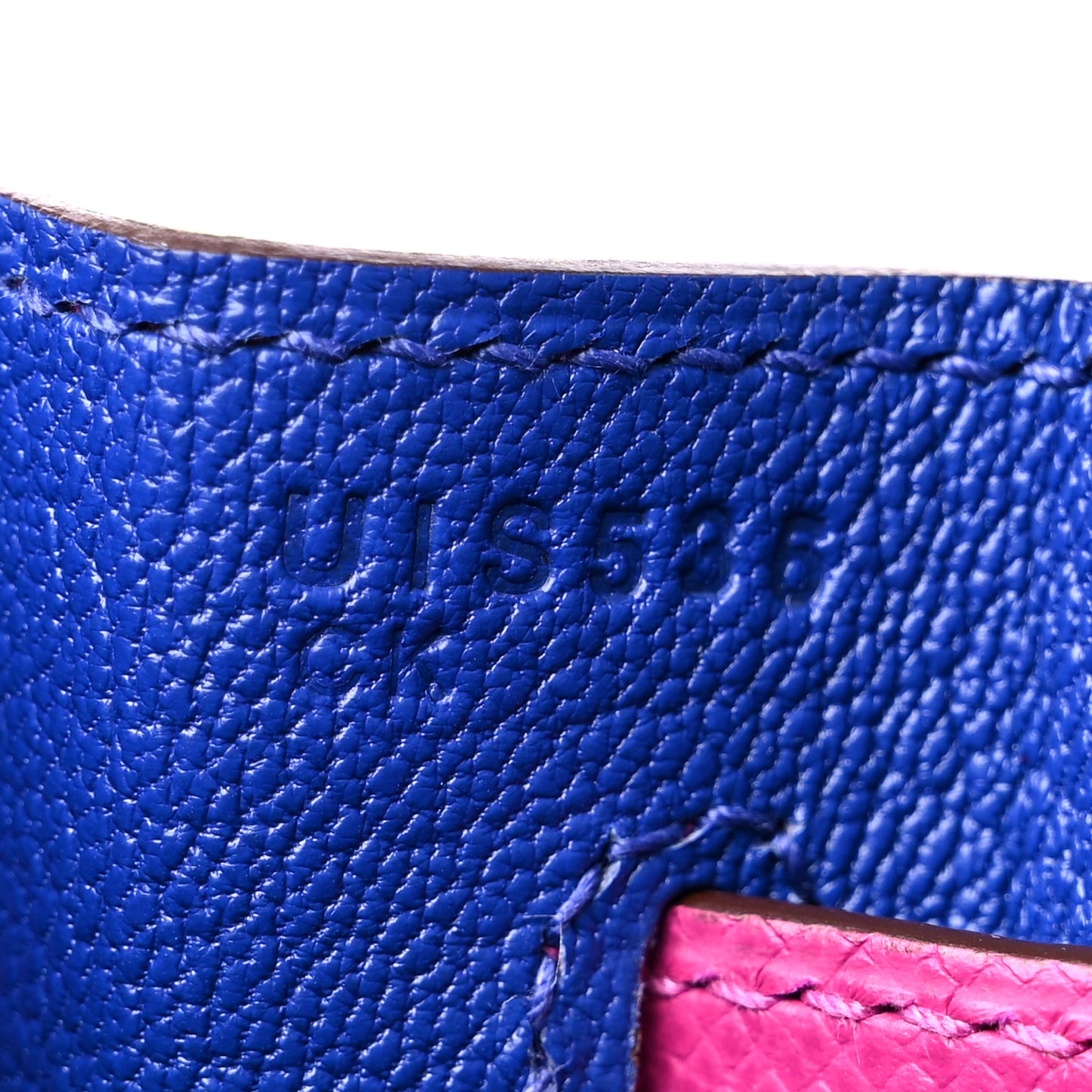 Epsom Bi-Color Horseshoe Kelly Sellier 32 Bleu Electrique Rose Pourpre