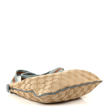 Gucci Monogram Web Small Flat Messenger Bag Blue 4 of 11