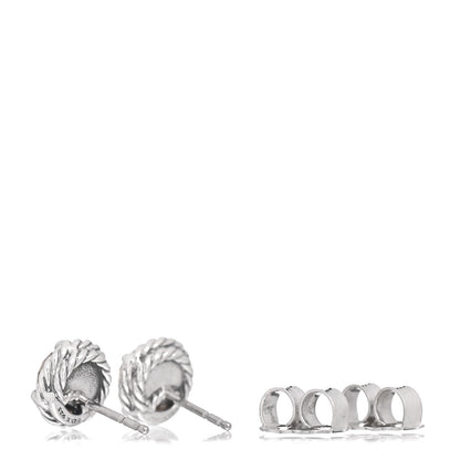 David Yurman Sterling Silver Citrine 8mm Chatelaine Earrings 3 of 4