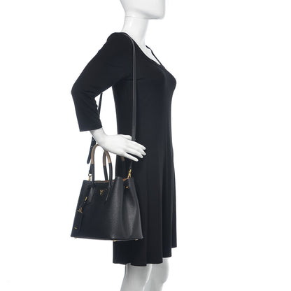 Prada Saffiano Cuir Small Bi-Color Double Bag Black Sabbia 2 of 10