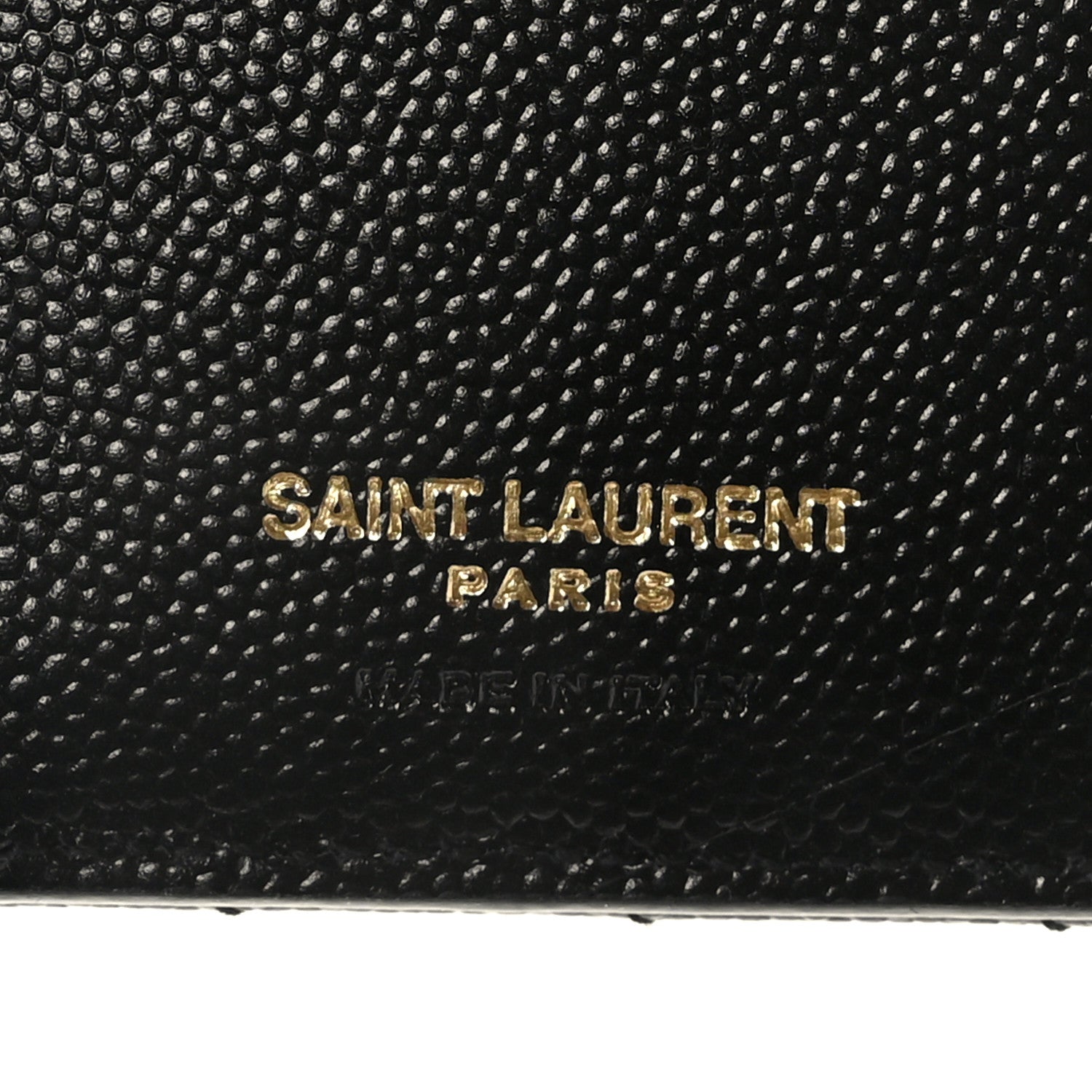 Saint Laurent Grain De Poudre Matelasse Chevron Small Monogram Passport Case Black 6 of 7