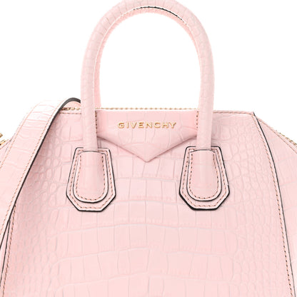Givenchy Calfskin Crocodile Embossed Mini Antigona Pink 8 of 13