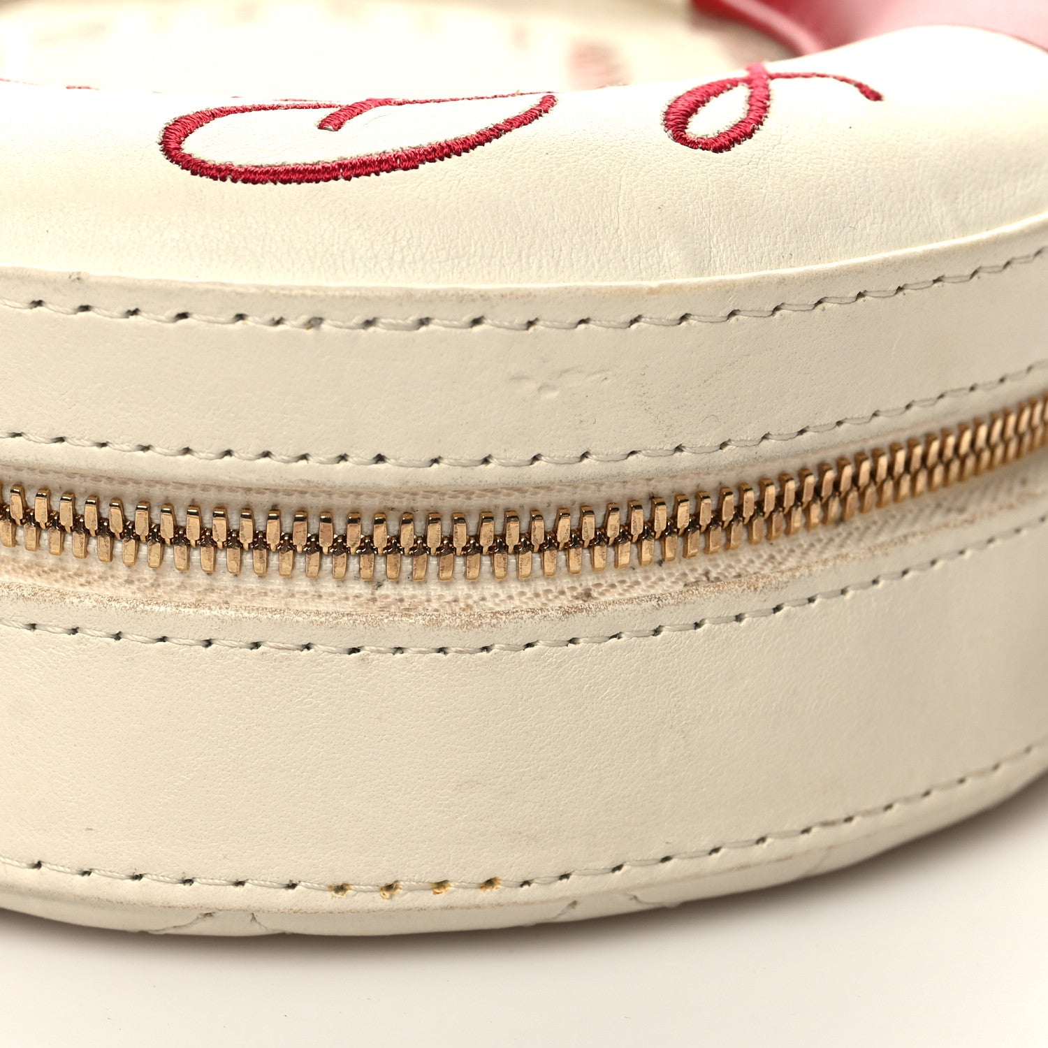 Chanel Lambskin Coco Lifesaver Round Bag Red White 11 of 13