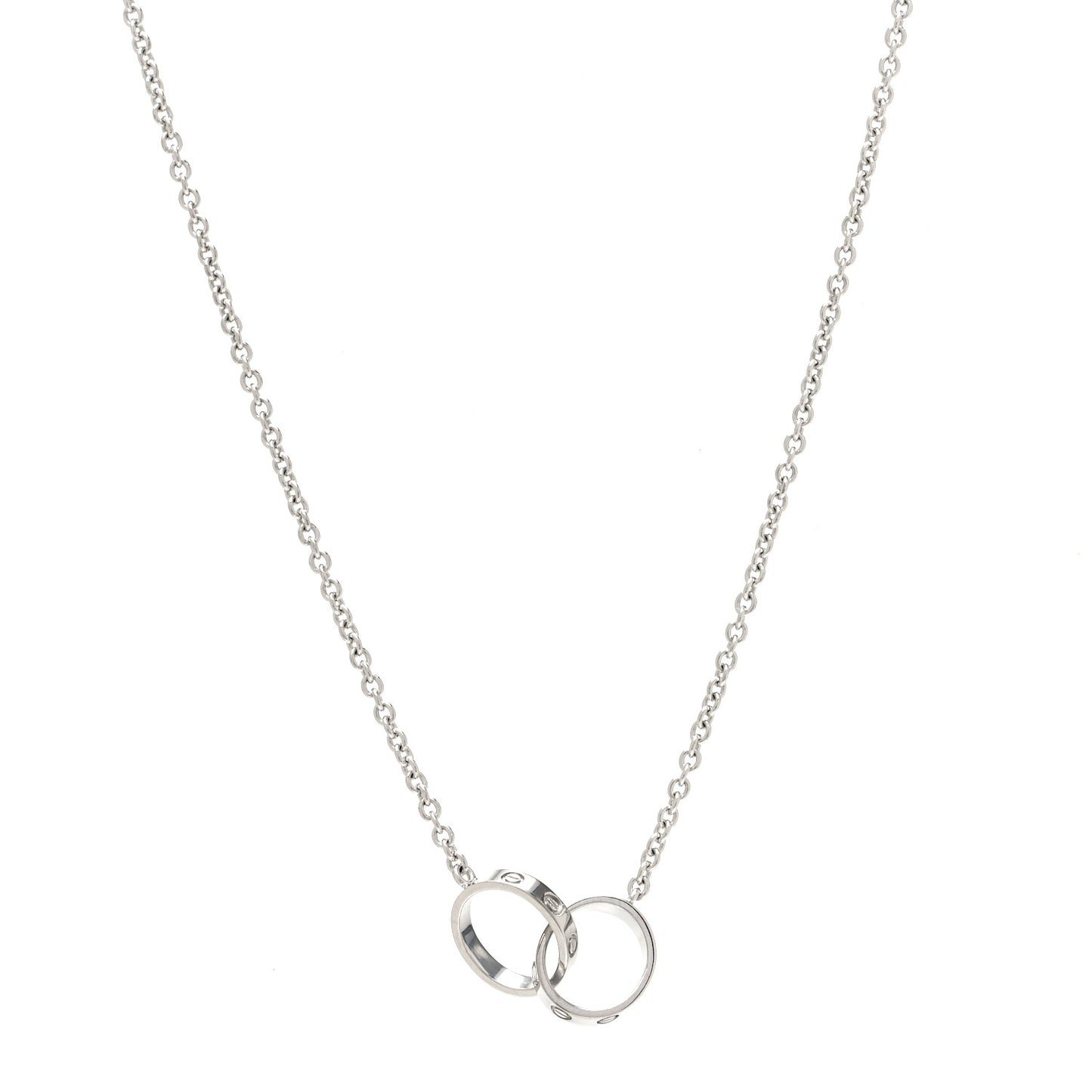 18K White Gold Interlocking LOVE Necklace