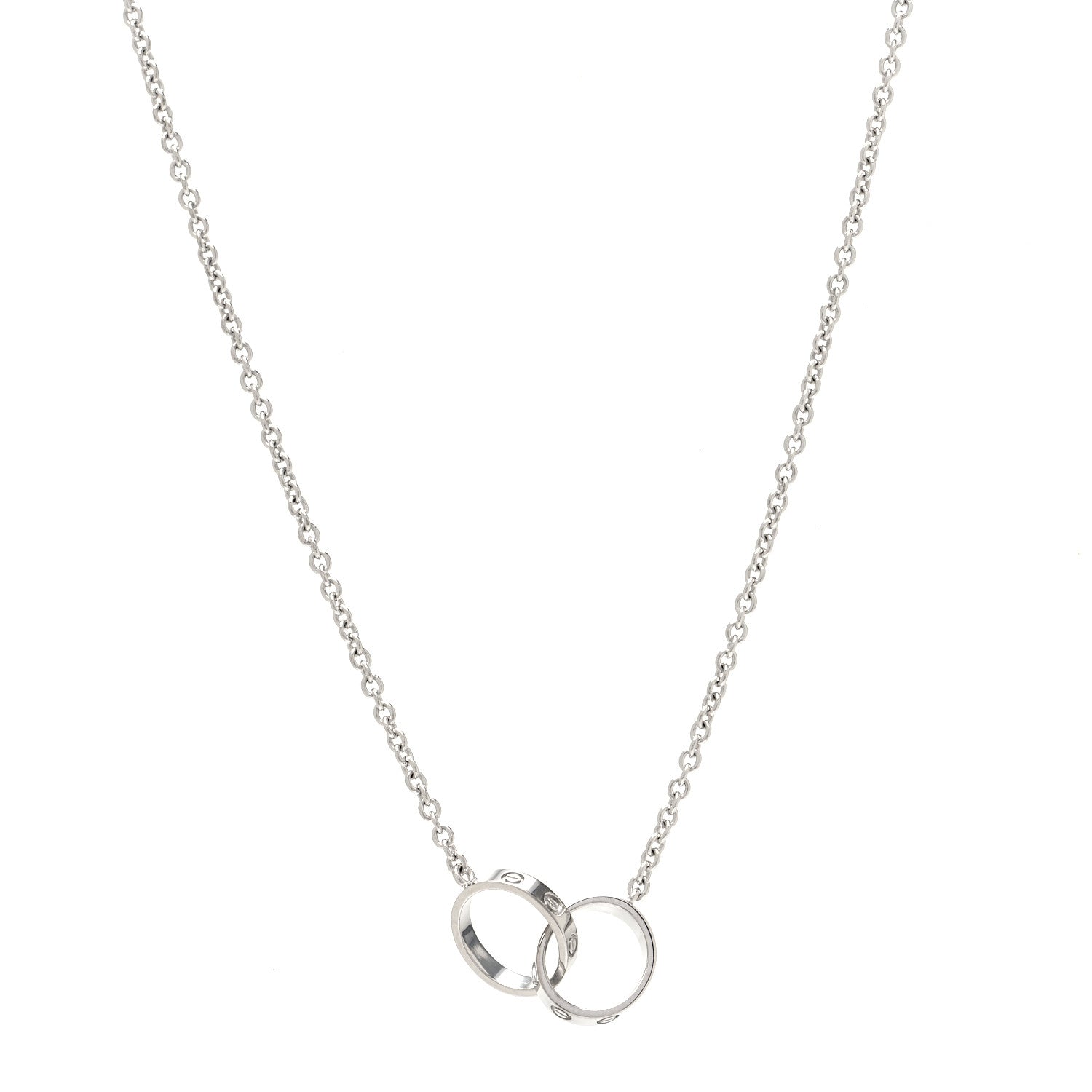 Cartier 18K White Gold Interlocking LOVE Necklace 1 of 5