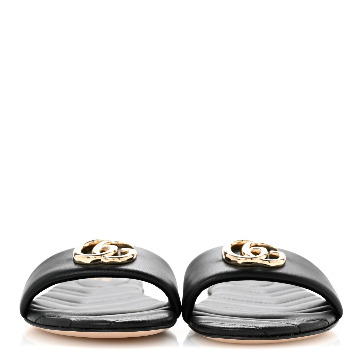 Nappa Matelasse GG Marmont Flat Slide Sandals 37.5 Black