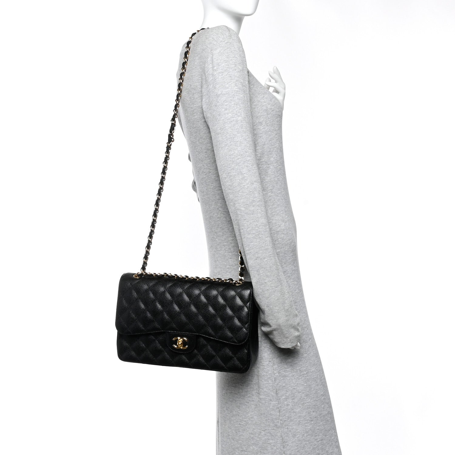 Chanel Caviar Quilted Jumbo Double Flap Black 2 of 11