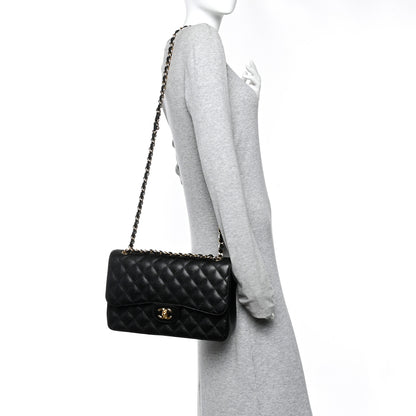 Chanel Caviar Quilted Jumbo Double Flap Black 2 of 11