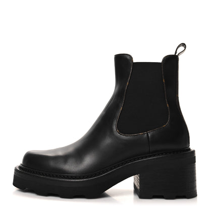 Louis Vuitton Calfskin Monogram Beaubourg Ankle Boots 40 Black 1 of 7