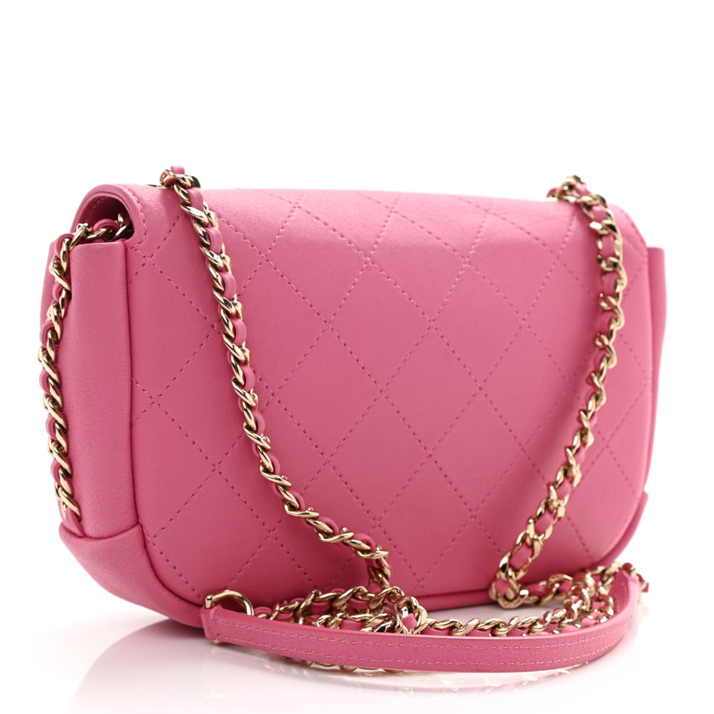 Goatskin Stitched Casual Trip Single Flap Pink