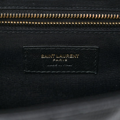 Saint Laurent Grain De Poudre Textured Mixed Matelasse Large Triquilt Monogram Satchel Black 6 of 11