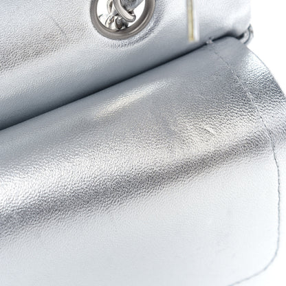 Chanel Metallic Lambskin Quilted Medium Double Flap Silver 12 of 15