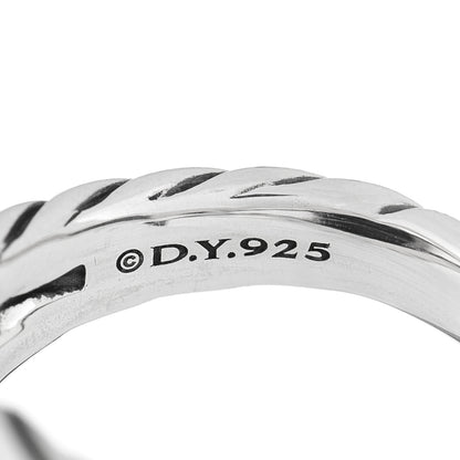 David Yurman Sterling Silver Diamond Black Onyx 11mm Albion Ring 50 5.5 5 of 5