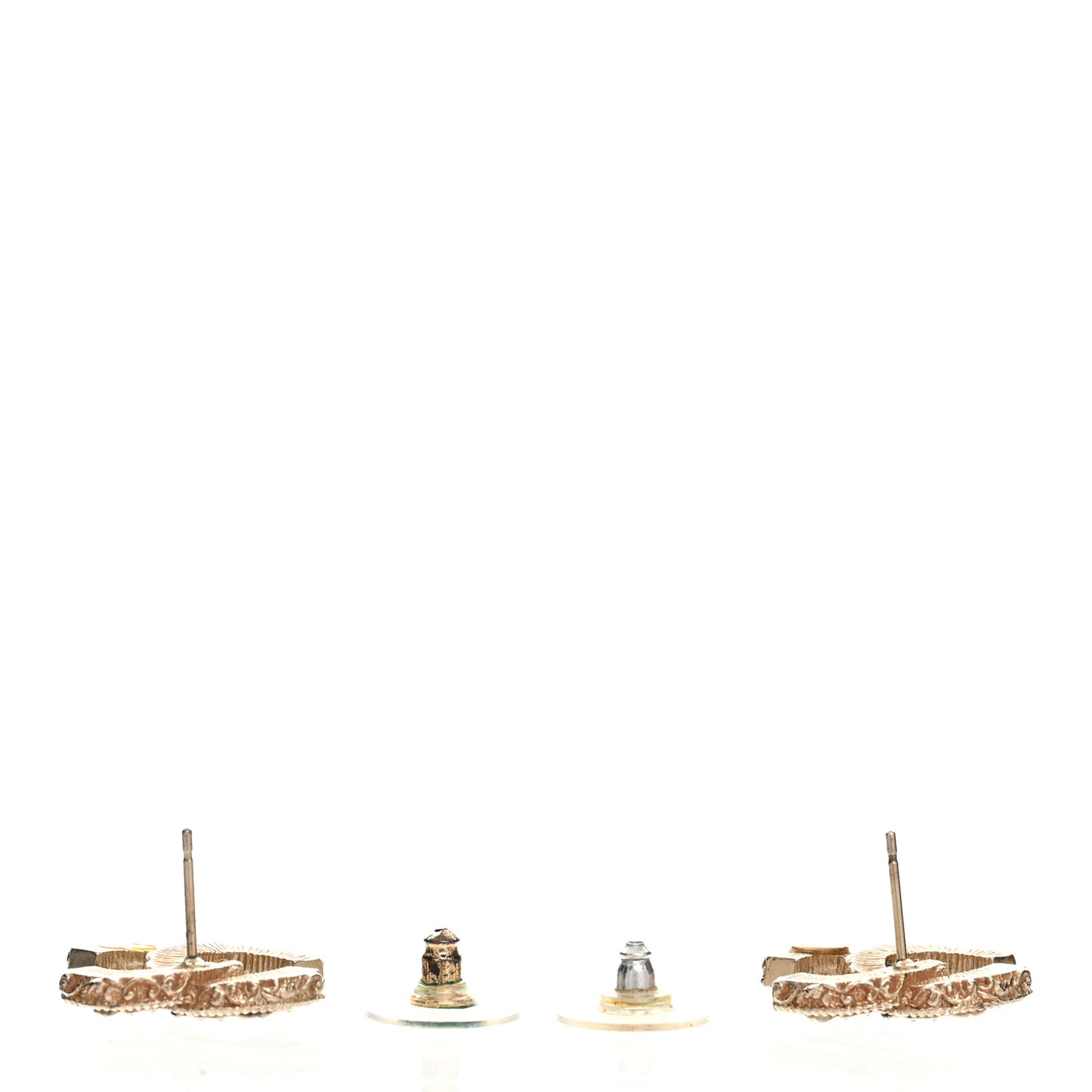 Enamel CC Baroque Earrings Light Gold