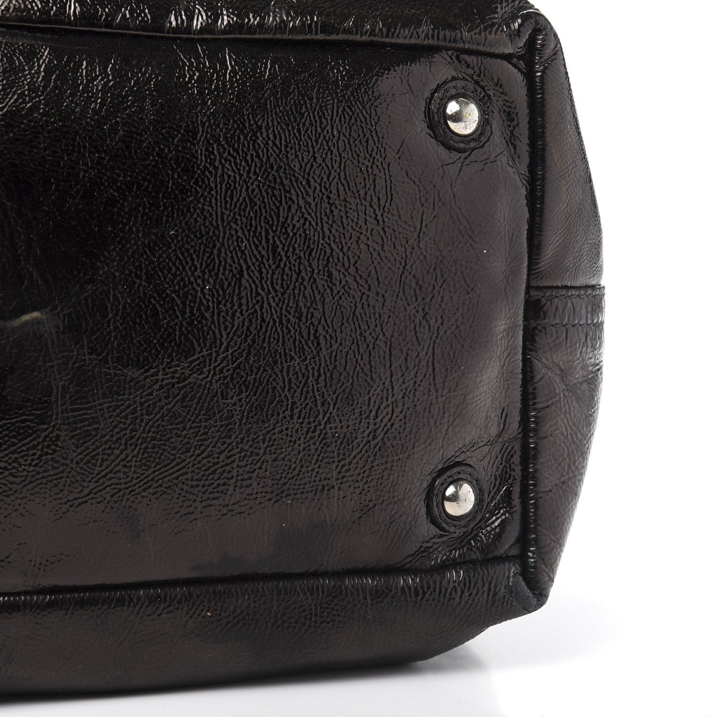 Textured Patent Easy Y Bag Black