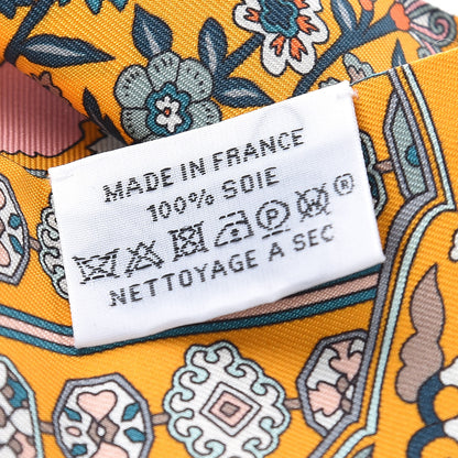 Hermes Silk Tapis Persans Twilly Jaune Aqua Rose Poudre 3 of 5