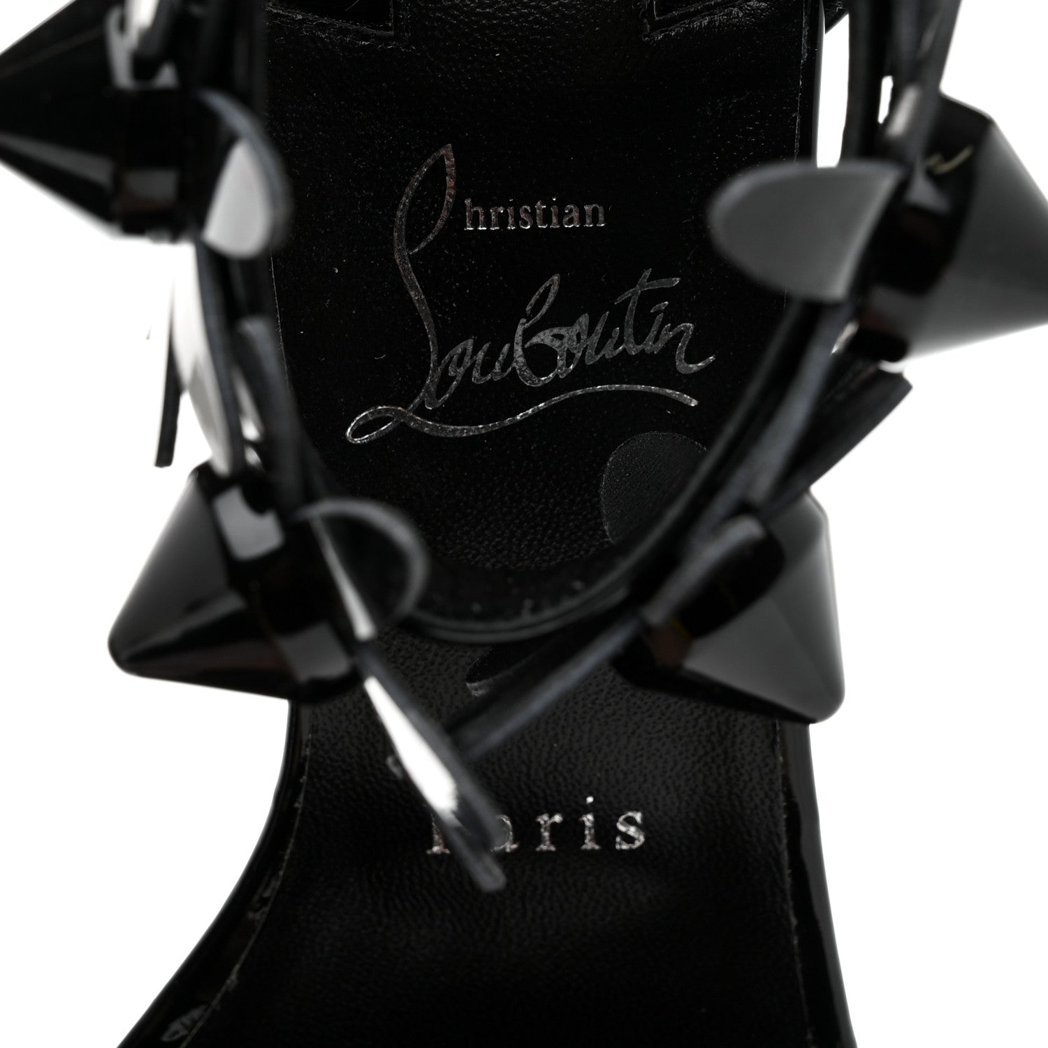 Christian Louboutin Patent Daisy Spikes Alta 130 Platform Sandals 39.5 Black 6 of 8
