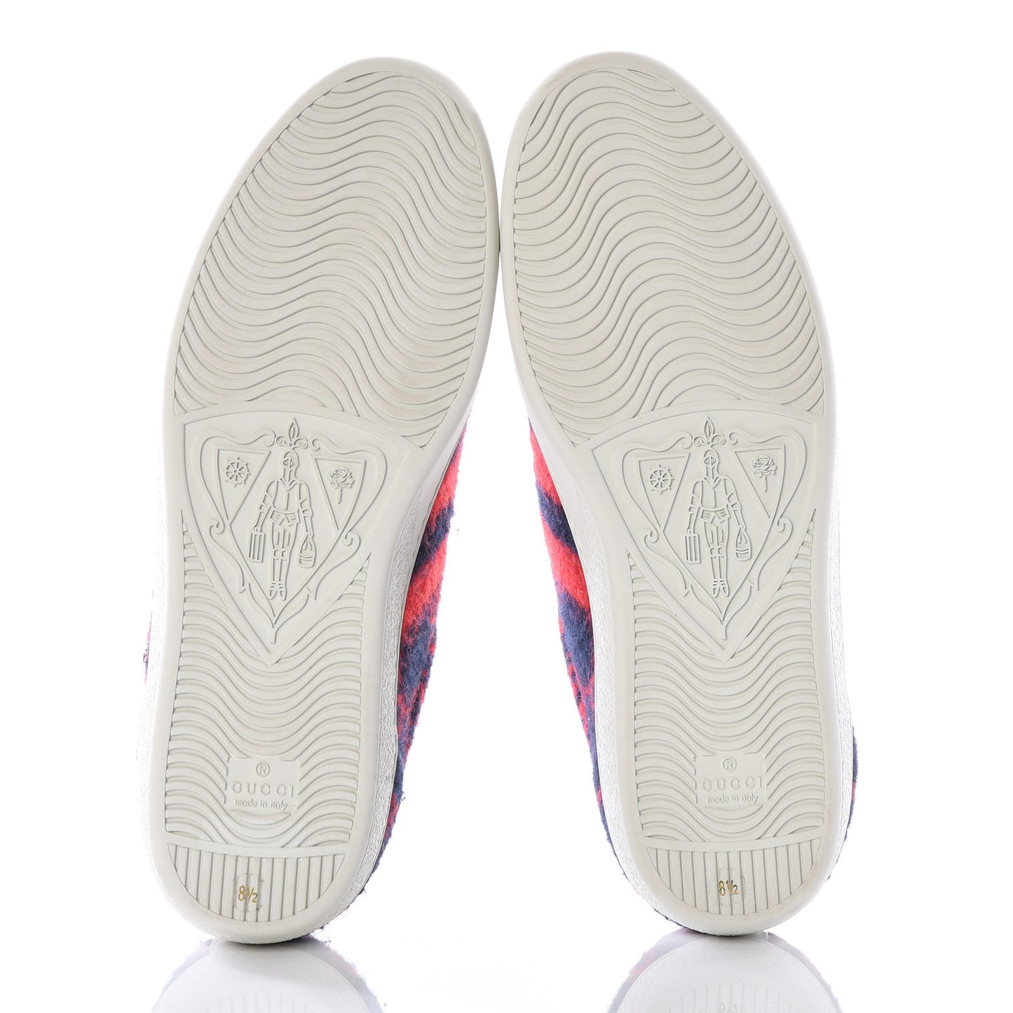 Covered Wool Big GG Monogram Mens Sneakers 8.5 Blue Red Mystic White