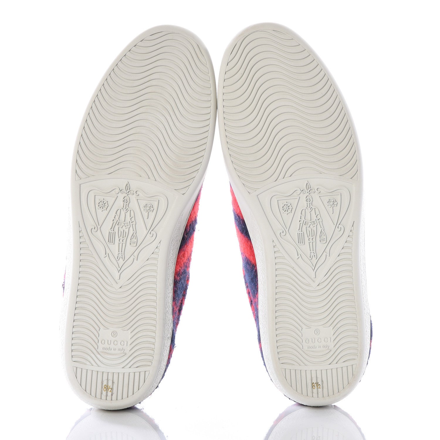 Gucci Covered Wool Big GG Monogram Mens Sneakers 8.5 Blue Red Mystic White 6 of 11