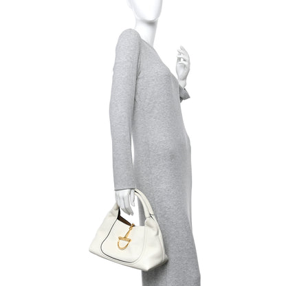 Gucci Grained Calfskin Softbit Medium Shoulder Bag White 2 of 9